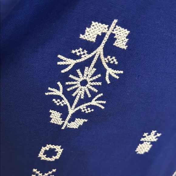 FARM Rio Tropical Magic Embroidered Blue and White Long Dress Size M - Picture 5 of 11